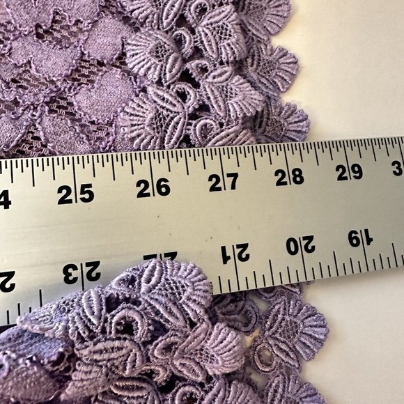 Vintage Womens Purple Lavender Long Sleeve Button Up Shirt Top Medium Lace - Picture 10 of 13